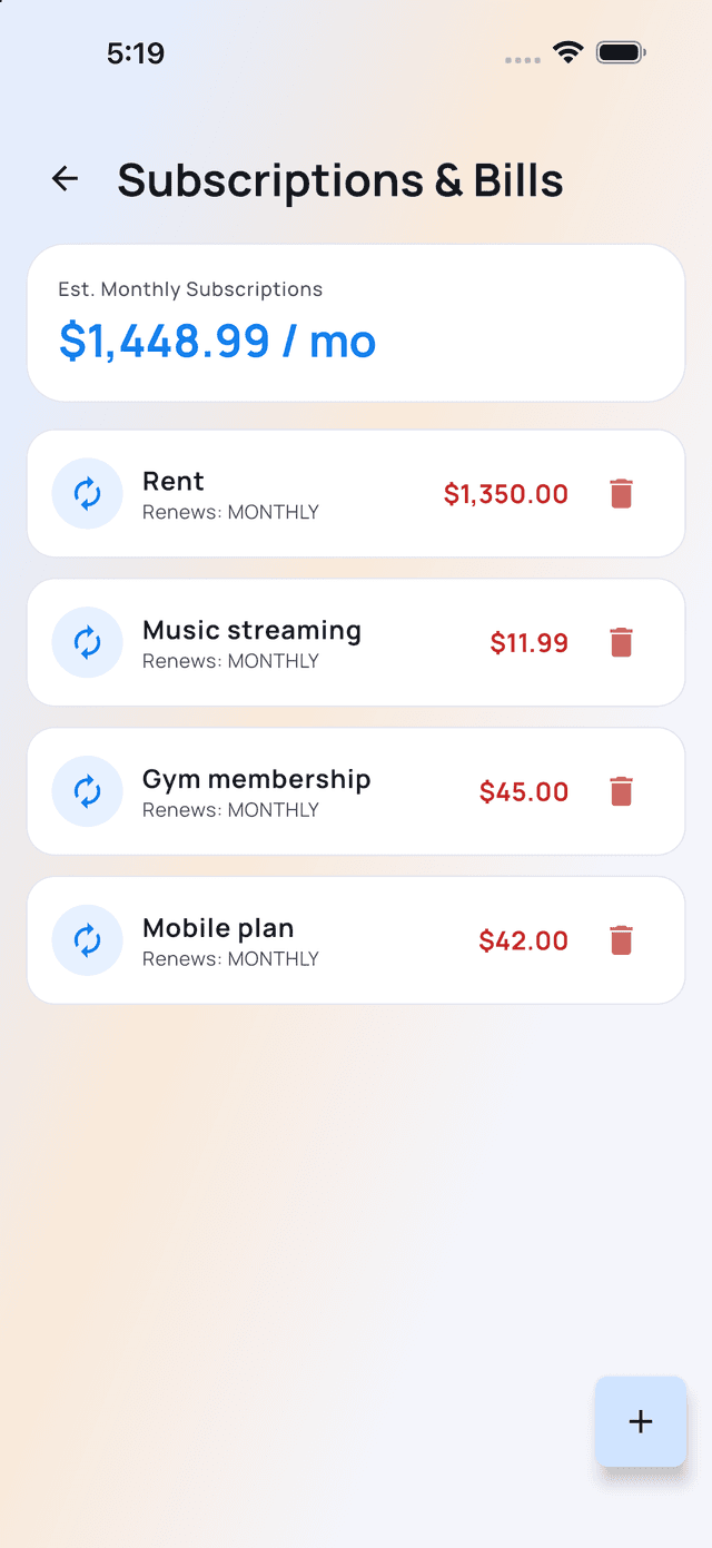Recurring & Bills